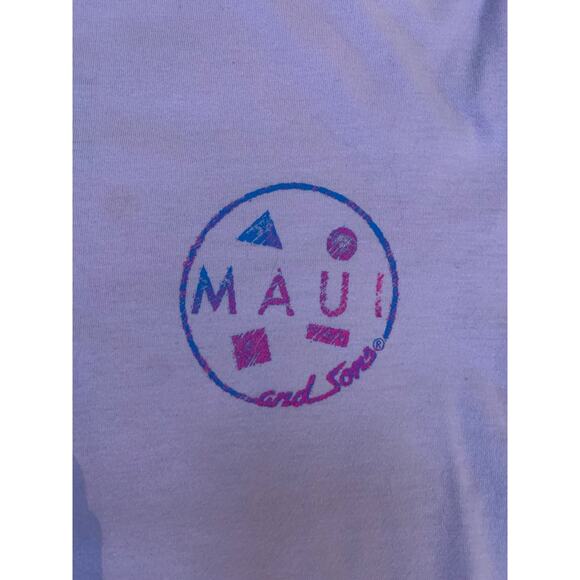 Maui and Sons Graphic Logo T-Shirt - Baby Pink - Small - 1990s Inspired Clothing - Picture 4 of 5